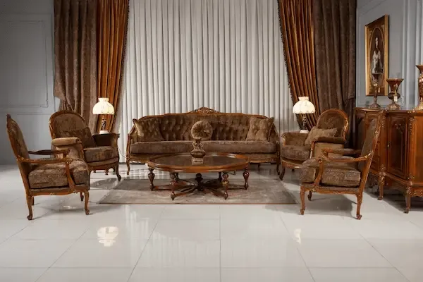مبل راحتی کلاسیک دسته چوبی + بهترین قیمت خرید