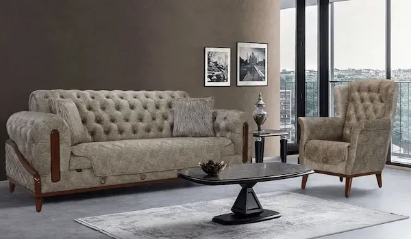 مبل راحتی کلاسیک دسته چوبی + بهترین قیمت خرید